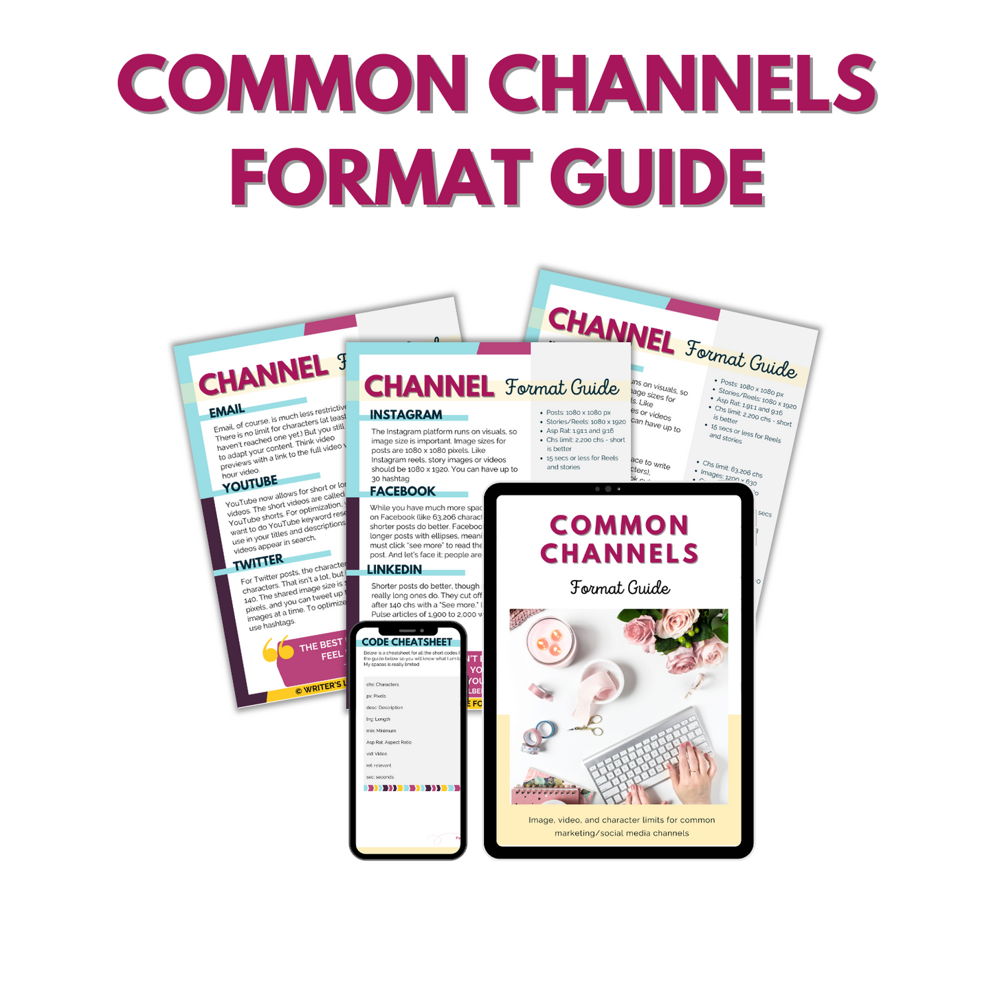 Common Social Media Channels Format Guide