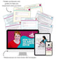 A display featuring the Content SOS Revamp to Rank Bundle from ContentPreneur Biz Shop, which includes SEO training materials like fillable workbooks, guides, and masterclasses. The computer screen shows a presentation on using the Surfer SEO content editor to boost conversions, while a smartphone displays lessons on crafting compelling meta descriptions.