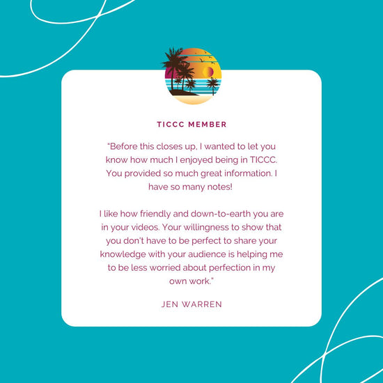 Testimonial from Jen Warren who was a member of The Inspired Content Creators' Collective