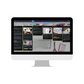 A computer monitor showcases the Content Catalyst SEO Hub from ContentPreneur Biz Shop, featuring a Trello board focused on content creation with various cards and columns dedicated to quarterly content planning.