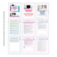 The Content to Cash Flow Bundle from ContentPreneur Biz Shop showcases eight pages from three distinct workbooks, including "Content Monetization Magic," "Rapid Revenue Boosts," and "Express Digital Products." Each workbook features various sections with vibrant designs. A note highlights: "Workbooks and guides to enhance your conversions and optimize email marketing strategies.
